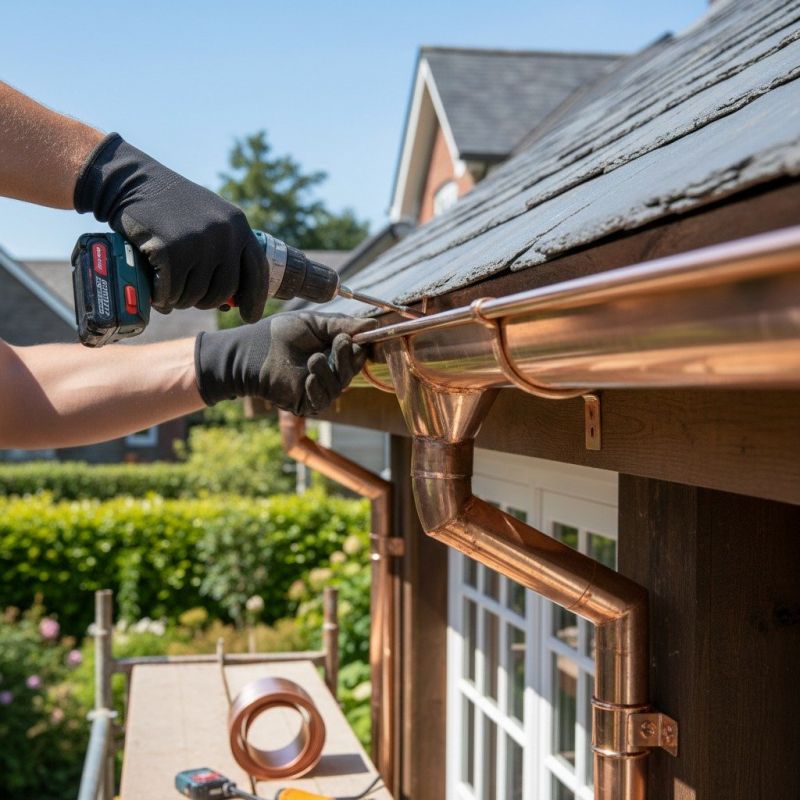Copper Downspout Installation in Clarksville, TN